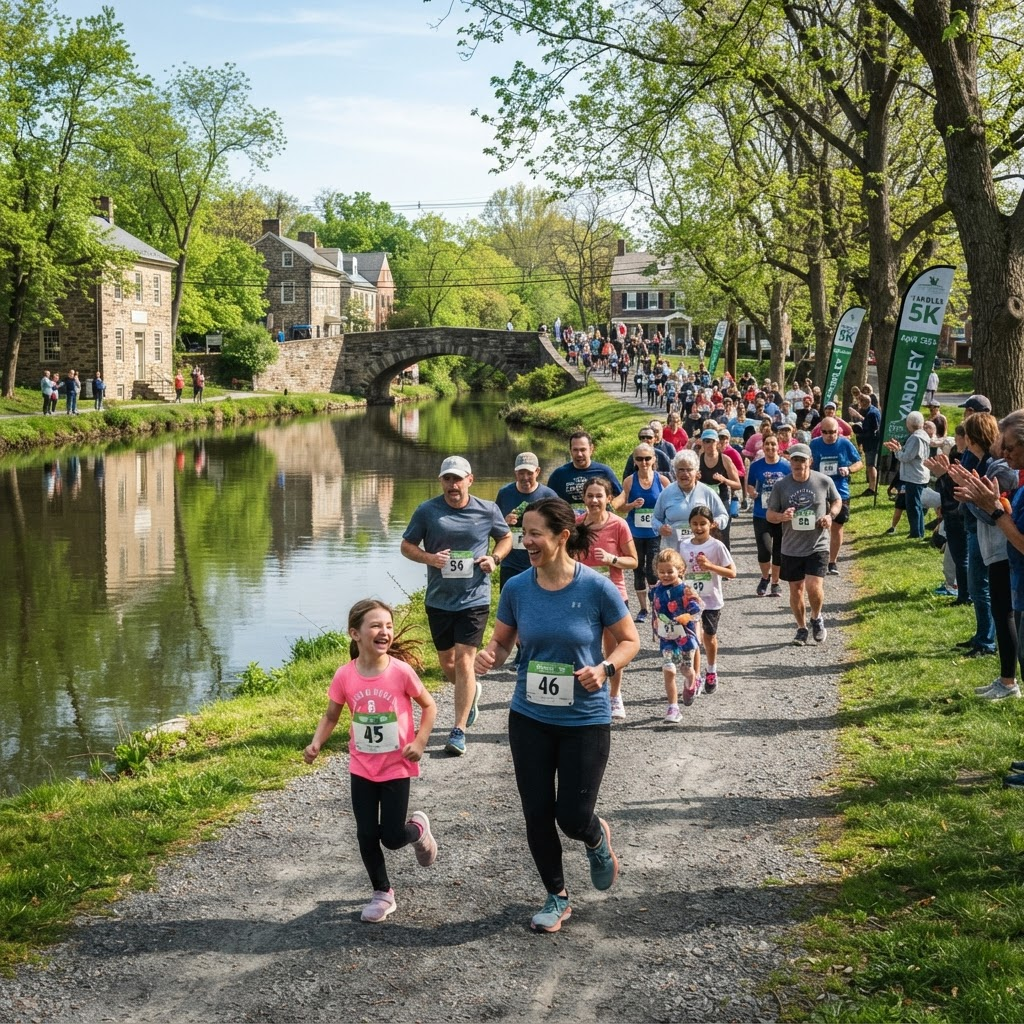 Community run through the canal town of Yardley