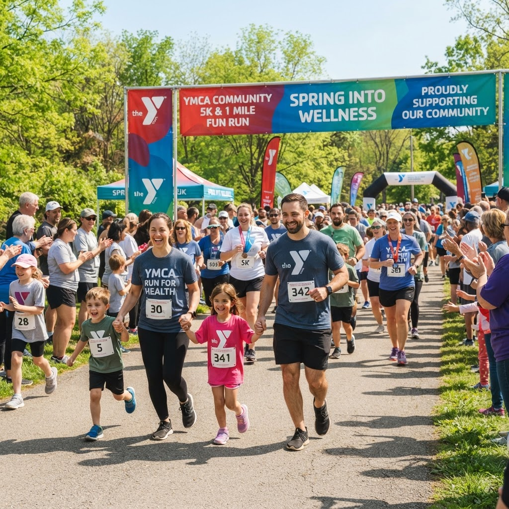 Families at the YMCA Bucks County Strong 5K
